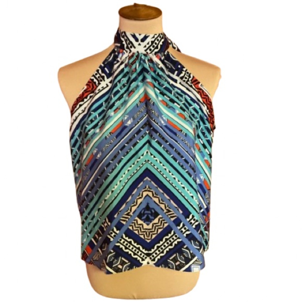 Bisou Bisou colorful chevron summer top